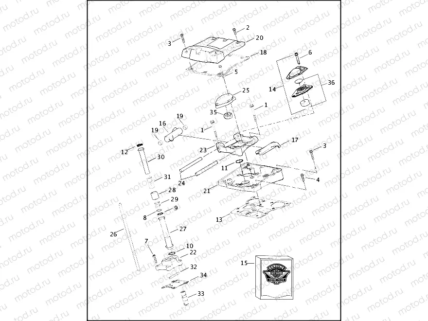 ROCKER ARM ASSEMBLY & PUSH RODS - Twin Cam 88Bâ¢