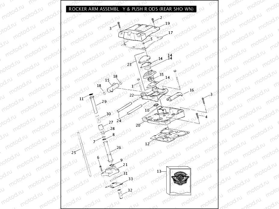 ROCKER ARM ASSEMBLY & PUSH RODS - TWIN CAM 96â¢