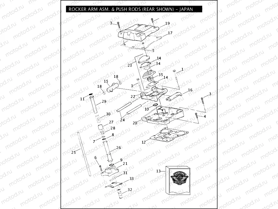 ROCKER ARM ASSEMBLY & PUSH RODS - TWIN CAM 96â¢ - JAPAN