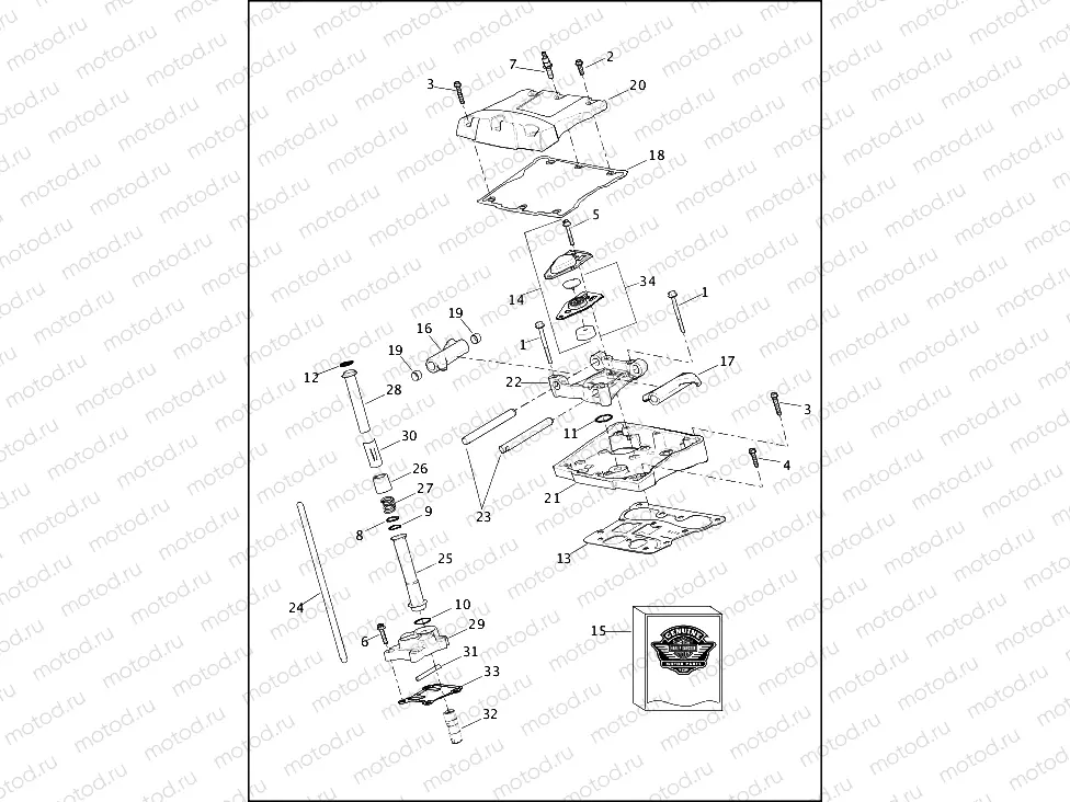 ROCKER ARM ASSEMBLY & PUSHRODS - TWIN CAM 103â¢
