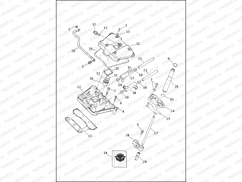 ROCKER ARM ASSEMBLY & PUSHRODS - XR1200X