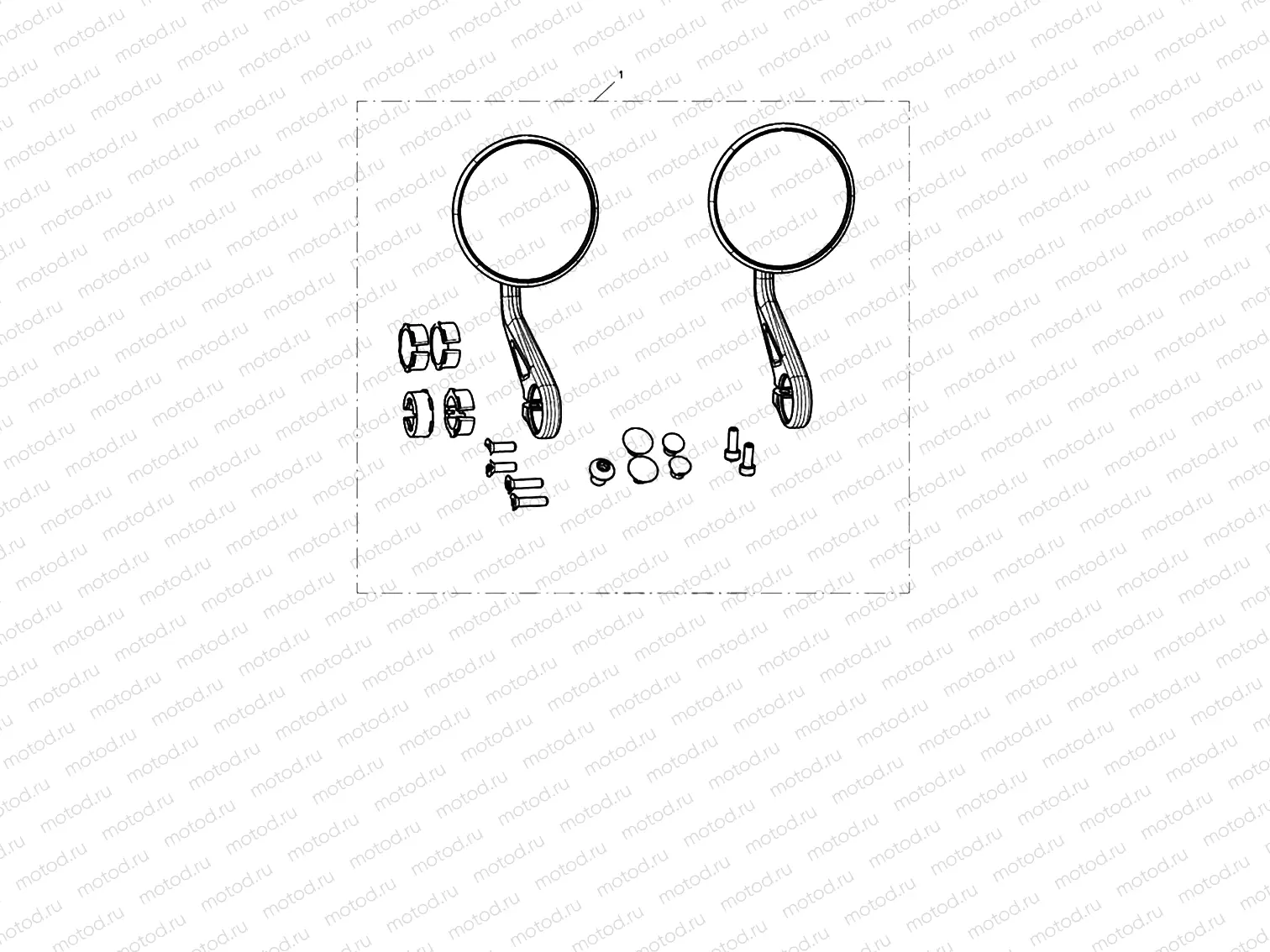 Round Mirror, Bar End Kit