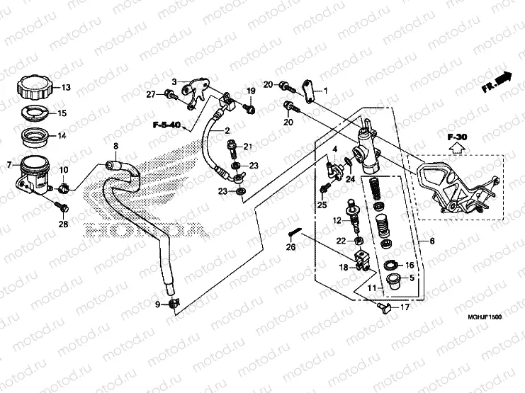 RR. BRAKE MASTER CYLINDER