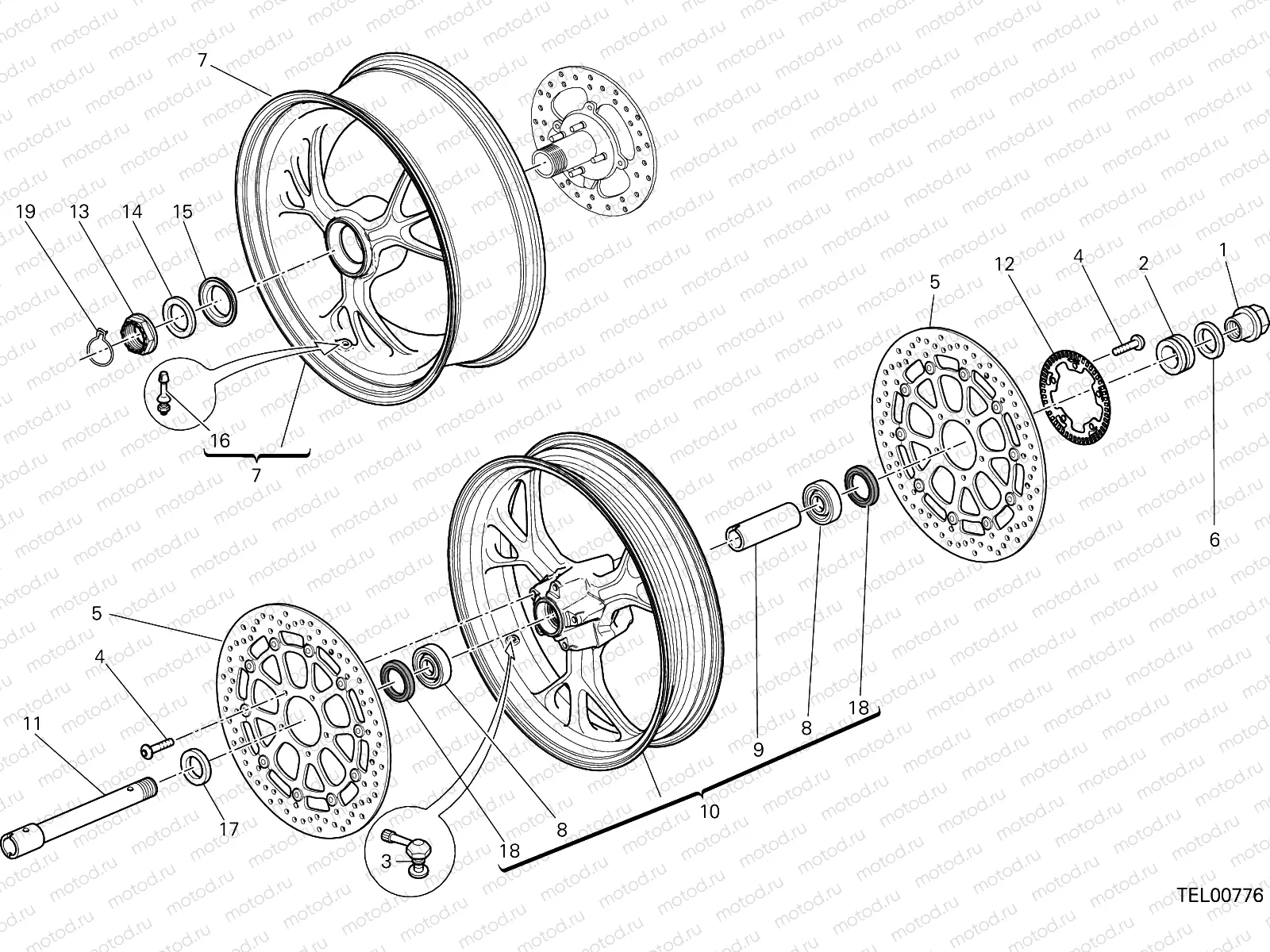 RUOTA ANTERIORE E POSTERIORE [MOD:HYM-SP;XST:AUS,EUR,FRA,JAP]