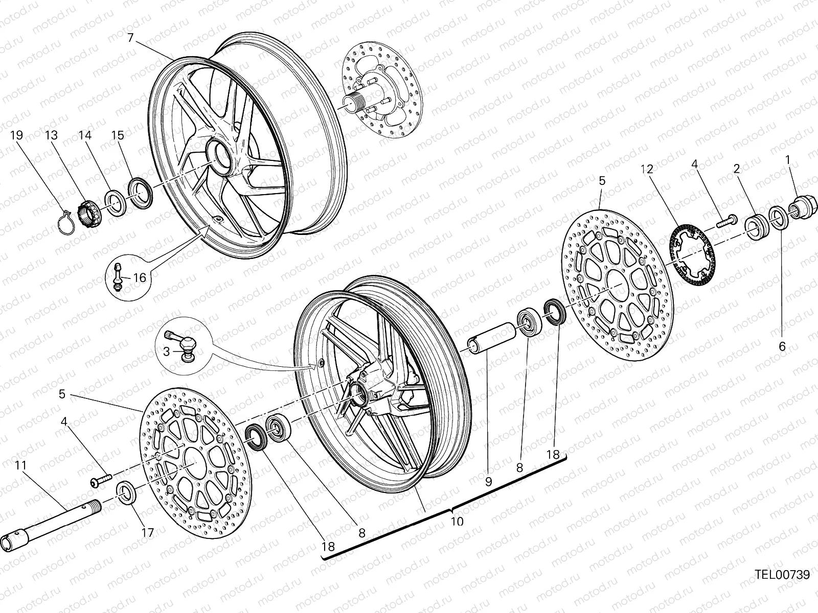 RUOTA ANTERIORE E POSTERIORE [MOD:M 1200]