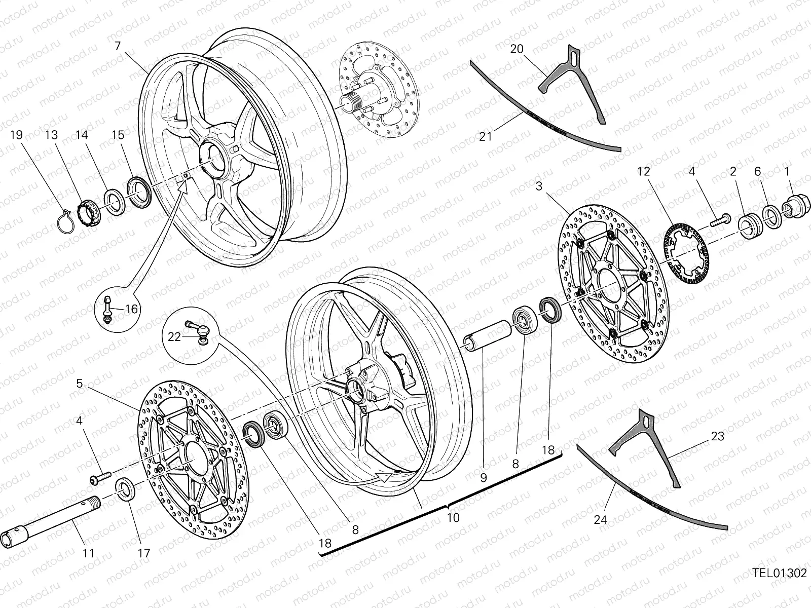 RUOTA ANTERIORE E POSTERIORE [MOD:M 1200S;XCO:GBG]