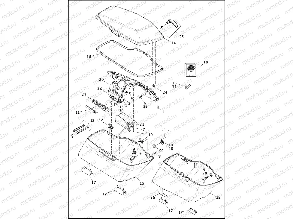 SADDLEBAGS - EXCEPT FLHRC (2 OF 4)