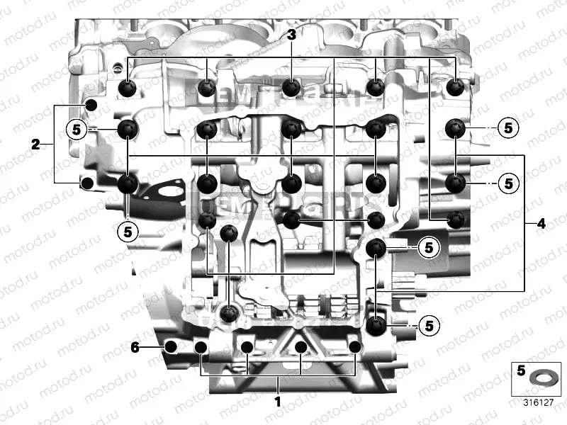 SCREW CONNECTION, ENGINE HOUSING