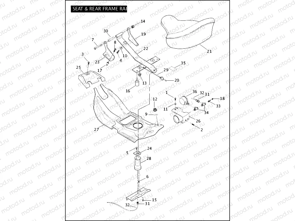 SEAT & REAR FRAME RAILS