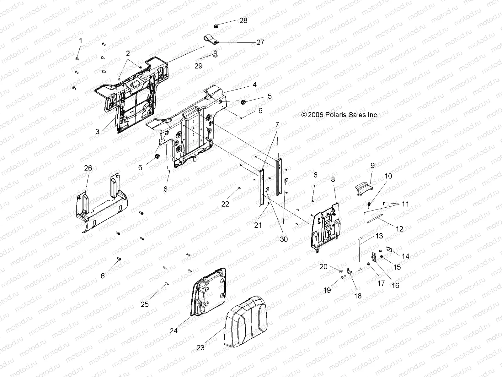 SEAT | SEAT, PASSENGER, BACK - A07TH50EA (49ATVSEATBACKX2500EFI)