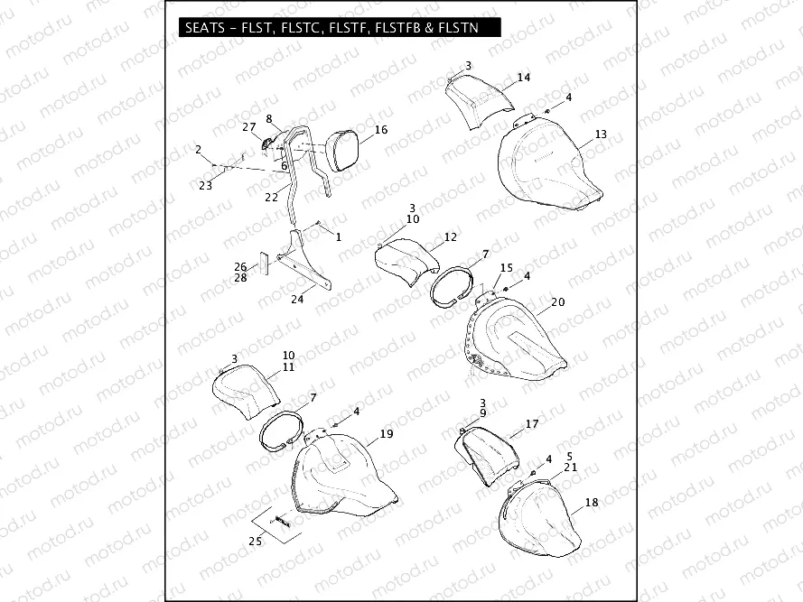 SEATS - FLST, FLSTC, FLSTF, FLSTFB & FLSTN
