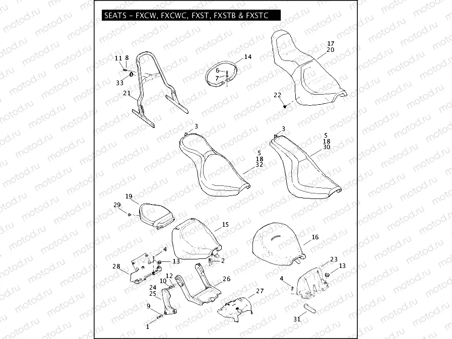 SEATS - FXCW, FXCWC, FXST, FXSTB & FXSTC