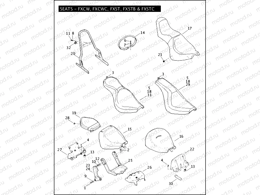 SEATS - FXCW, FXCWC, FXST, FXSTB & FXSTC