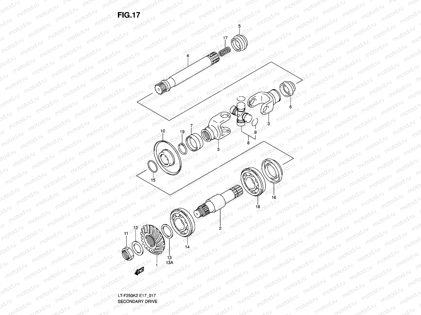 SECONDARY DRIVE (LT-F250K2/K3/K4/K5/K6 E17,E24)