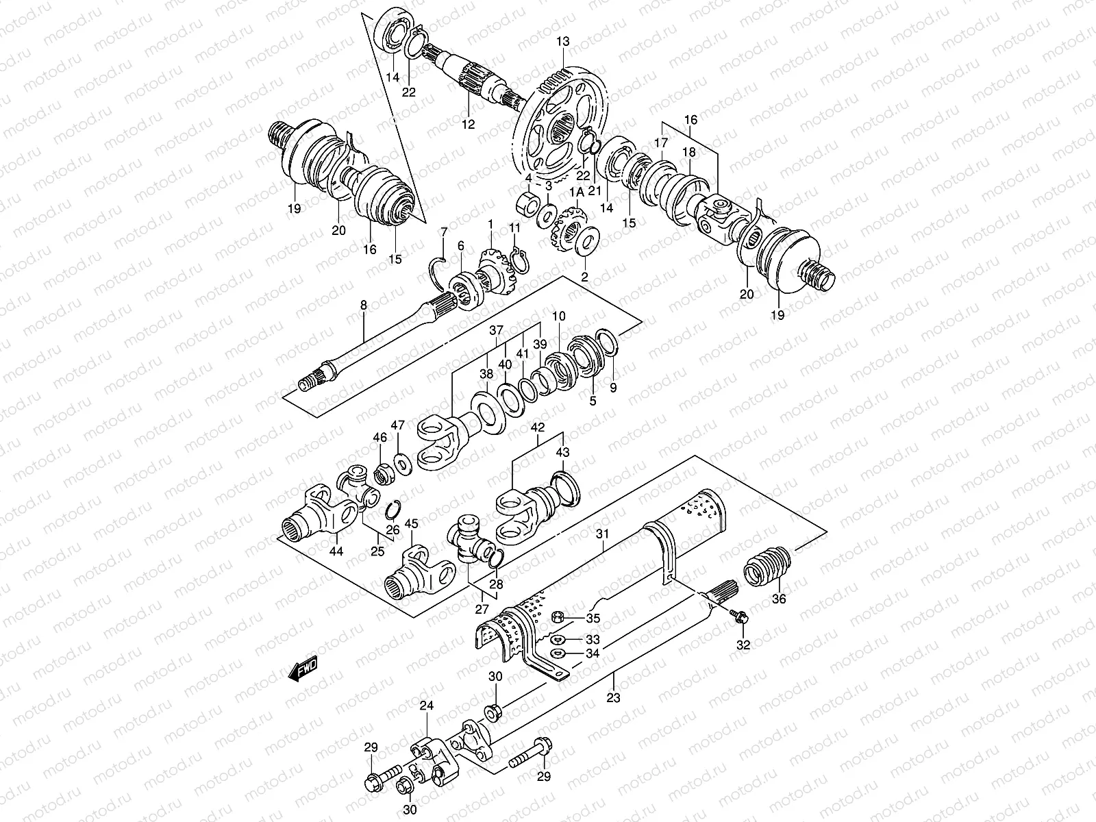 SECONDARY GEAR - PROPELLER SHAFT