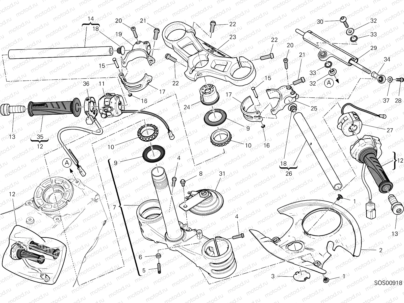 SEMIMANUBRI - AMMORTIZZATORE DI STERZO [MOD:1299R FE]