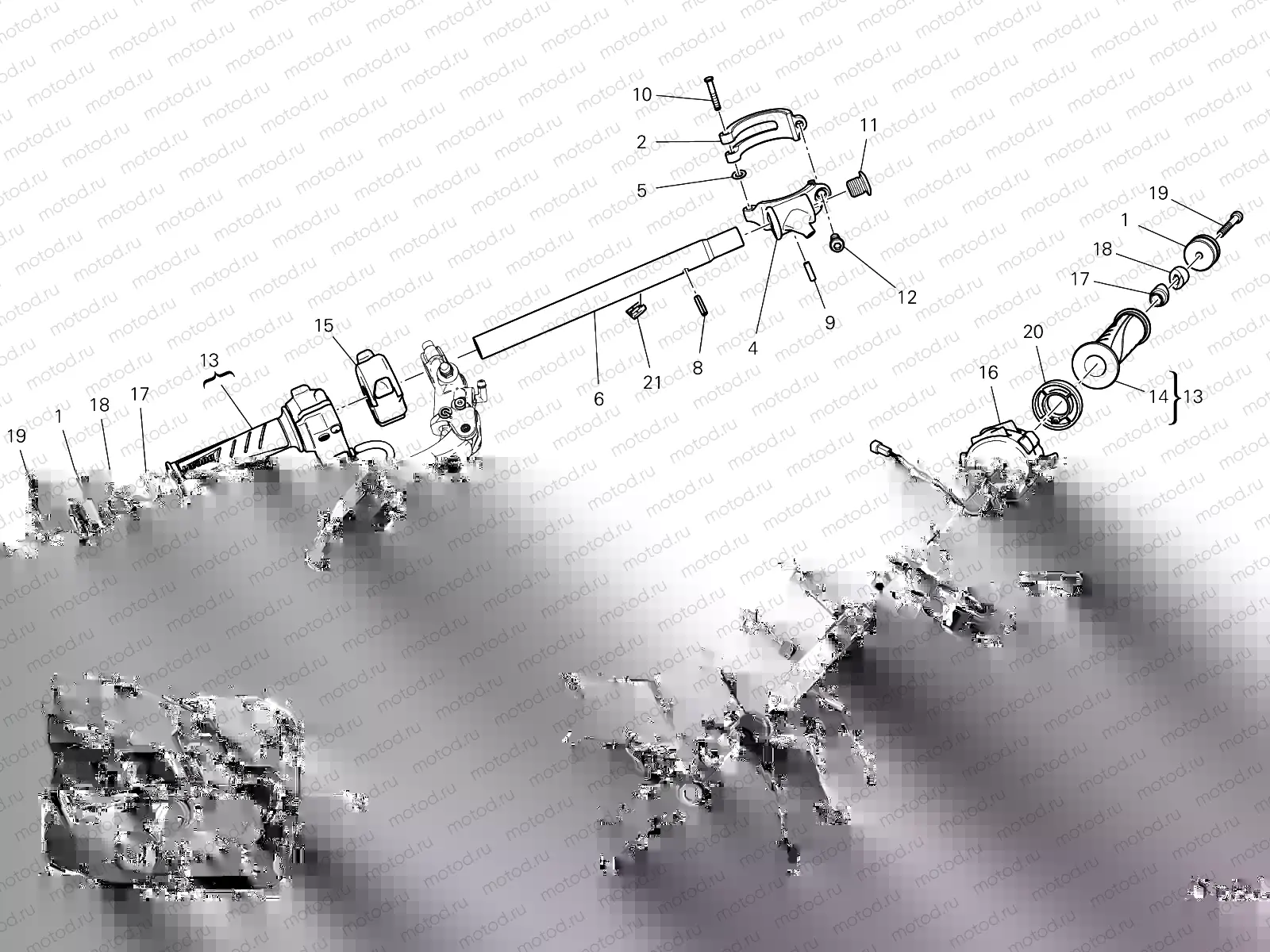 SEMIMANUBRI - AMMORTIZZATORE DI STERZO [MOD:PANV4 S]