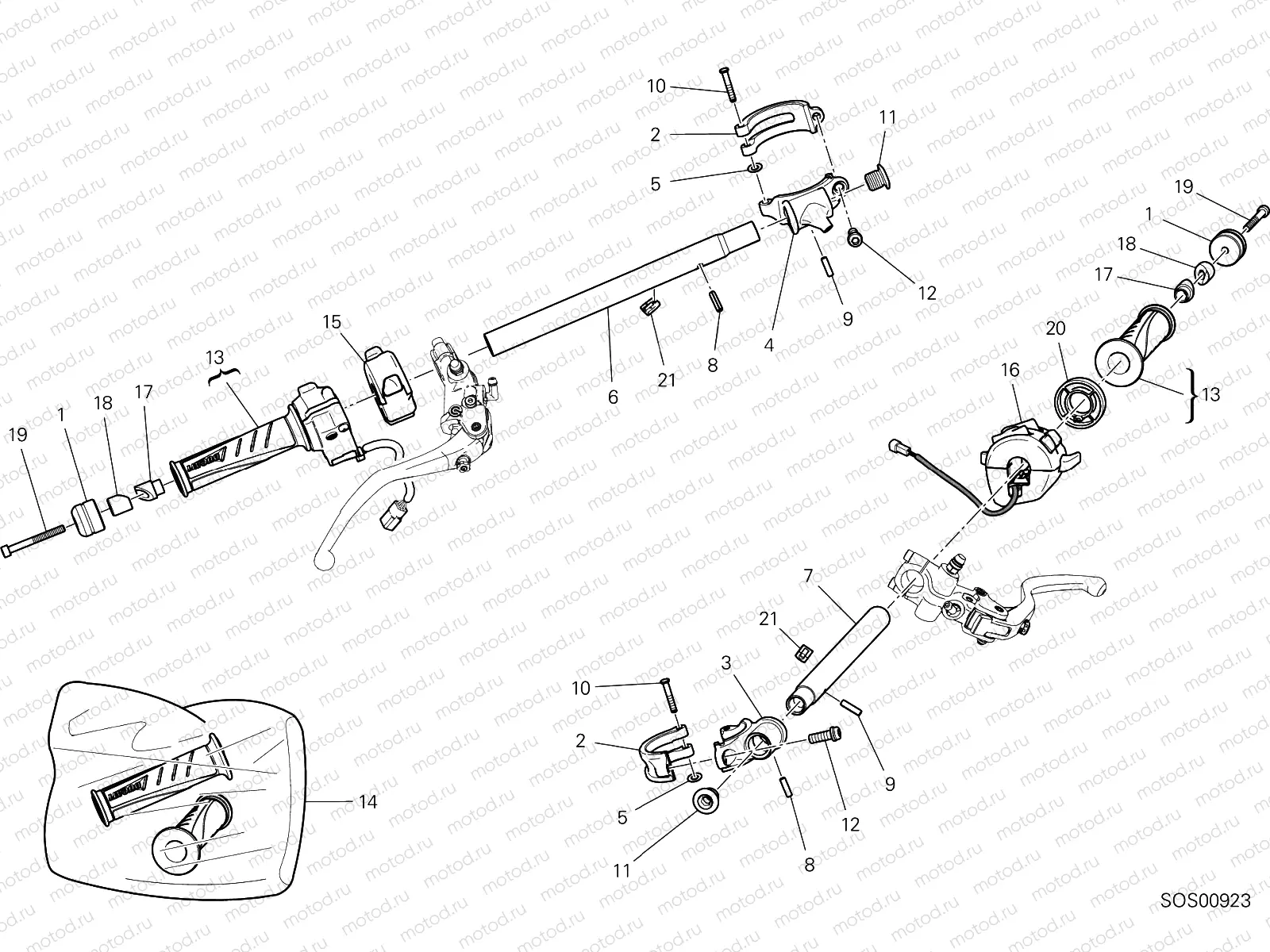 SEMIMANUBRI - AMMORTIZZATORE DI STERZO [MOD:PANV4 SP,PANV4SPM]