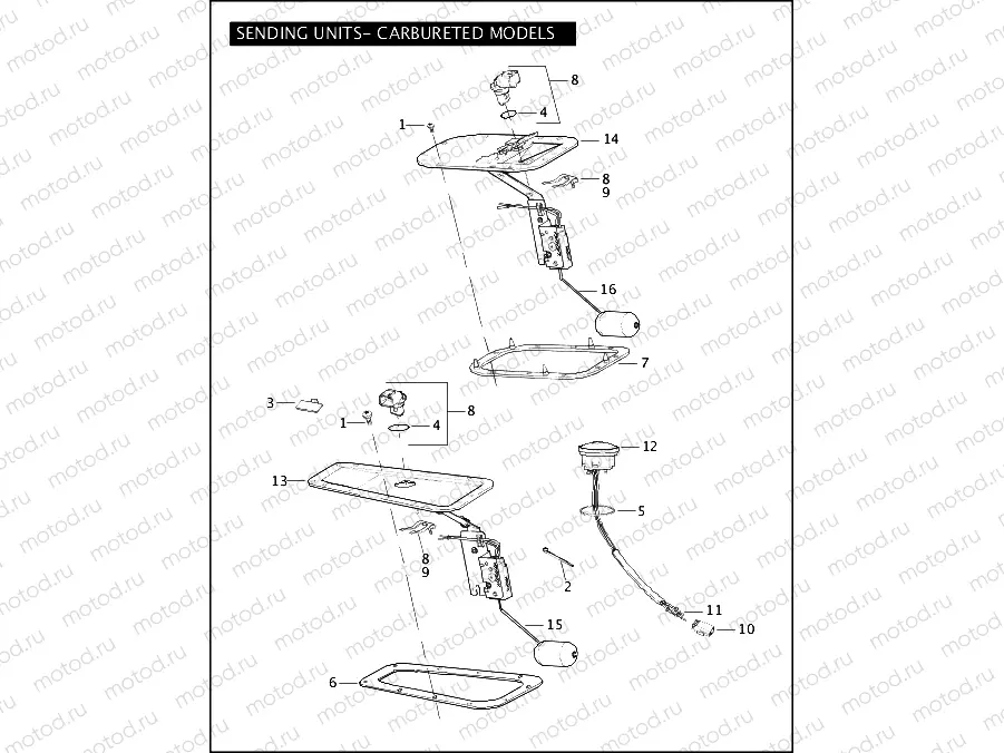 SENDING UNITS - CARBURETED MODELS