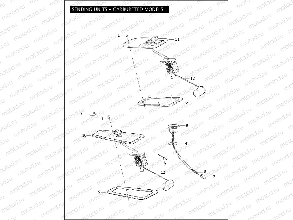 SENDING UNITS - CARBURETED MODELS