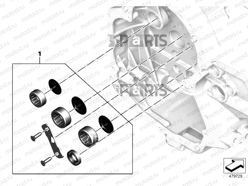 SET CAMS.BEARING TRANSMISSION ENGINE END