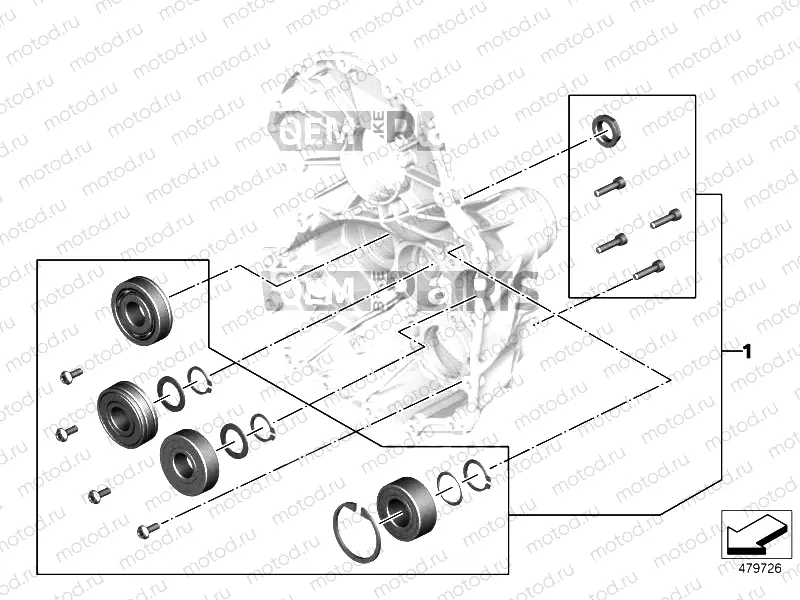 SET CAMSHAFT BEARING DIFFERENTIAL COVER