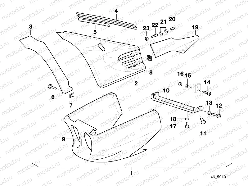 Set mounting parts with covering primed