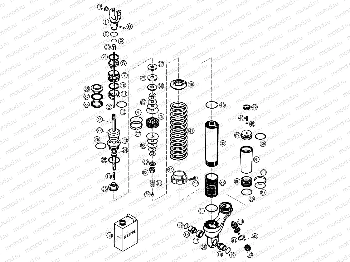 SHOCK ABSORBER DISASSEMBLED