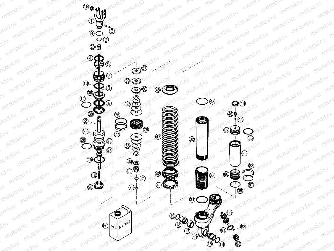 SHOCK ABSORBER DISASSEMBLED