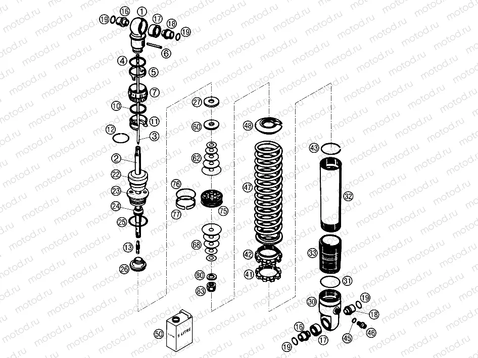 SHOCK ABSORBER DISASSEMBLED