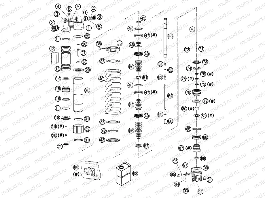 SHOCK ABSORBER DISASSEMBLED