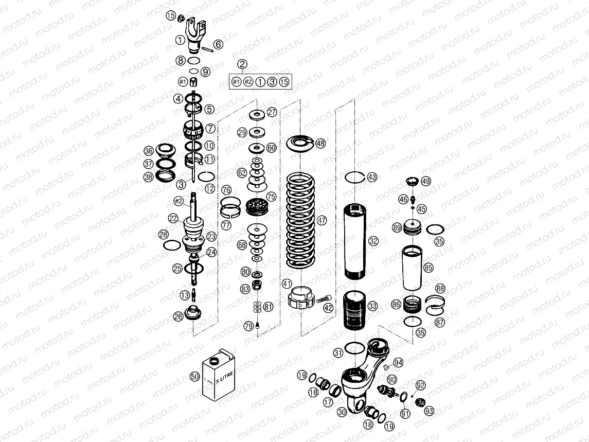 SHOCK ABSORBER DISASSEMBLED