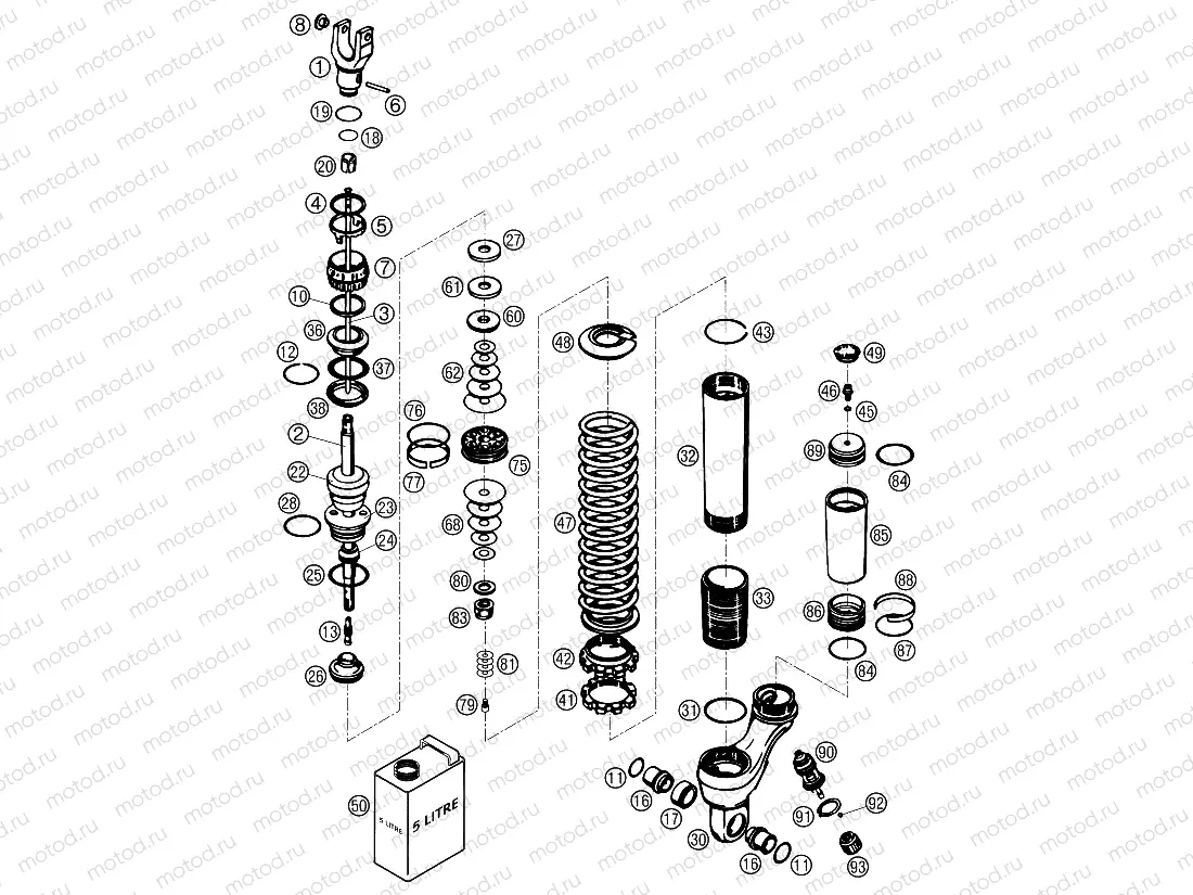 SHOCK ABSORBER DISASSEMBLED