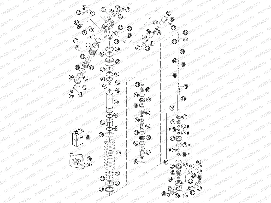 SHOCK ABSORBER DISASSEMBLED