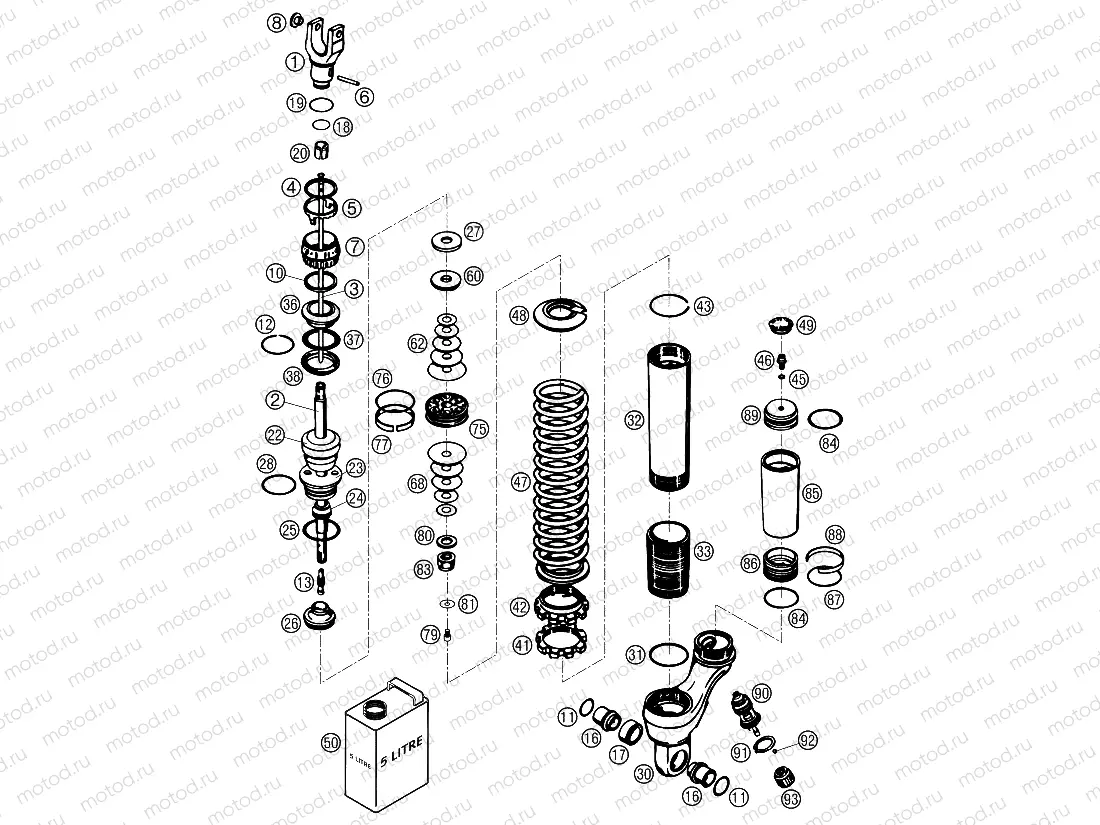 SHOCK ABSORBER DISASSEMBLED