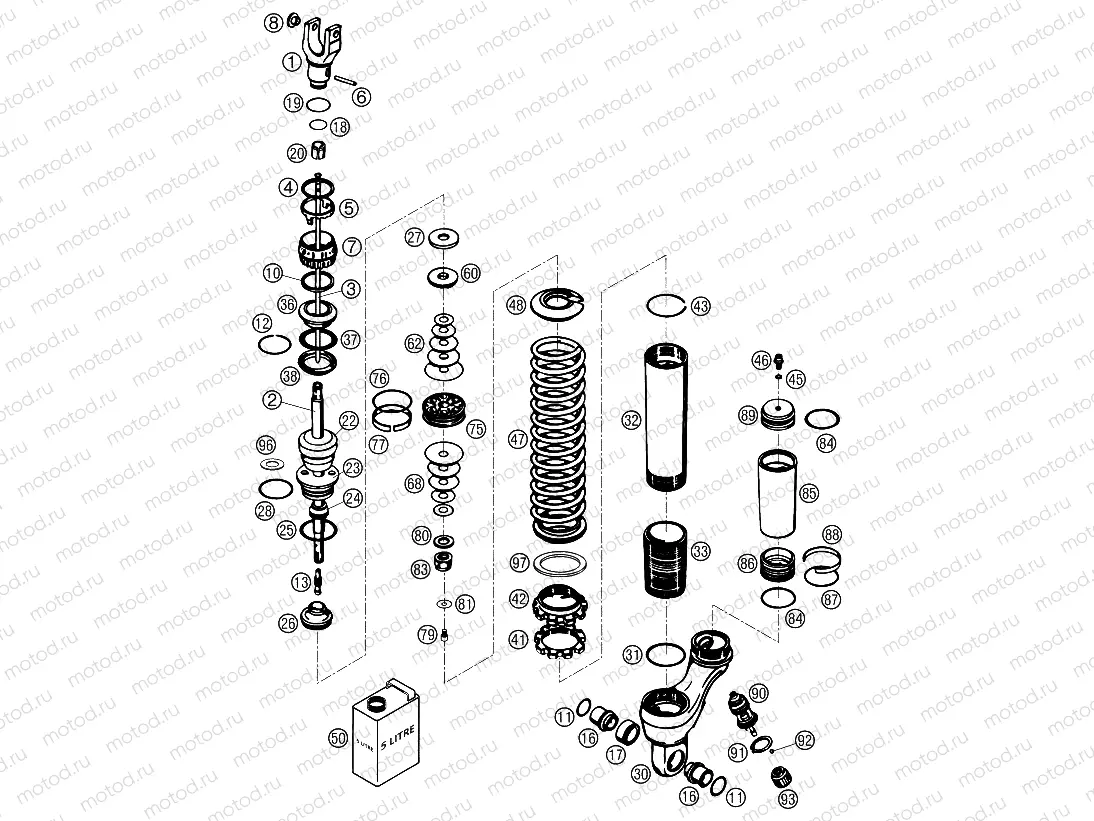 SHOCK ABSORBER DISASSEMBLED