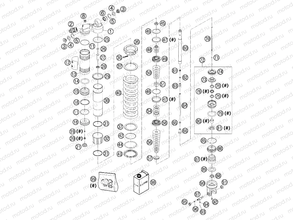 SHOCK ABSORBER DISASSEMBLED