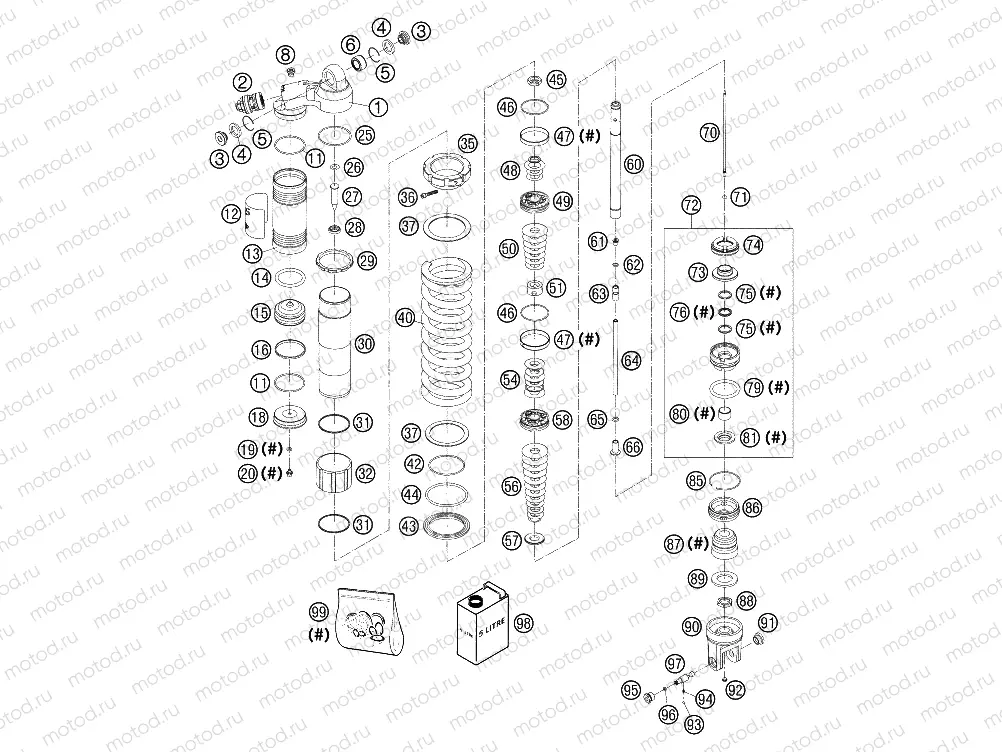 SHOCK ABSORBER DISASSEMBLED