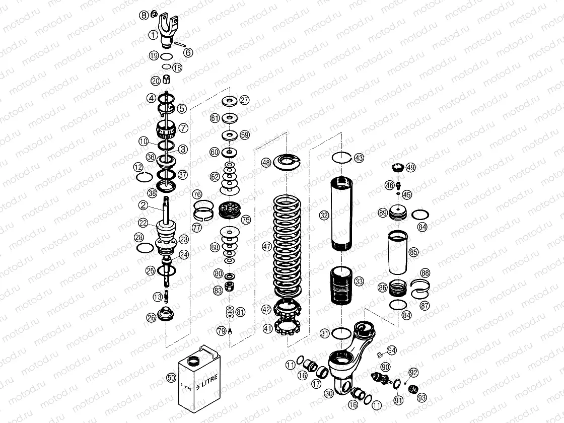 SHOCK ABSORBER DISASSEMBLED