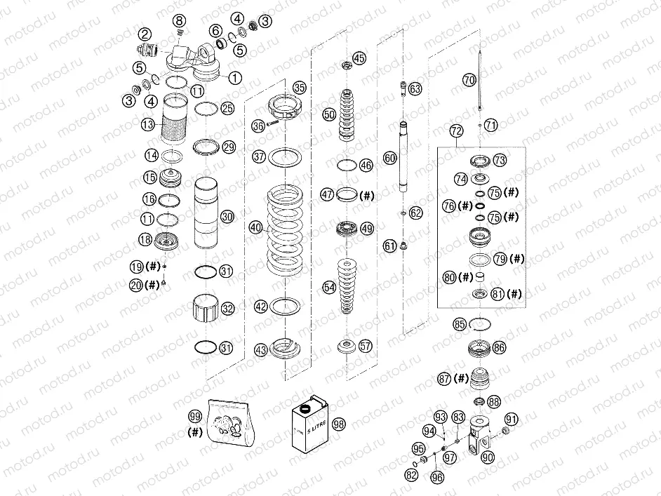 SHOCK ABSORBER DISASSEMBLED