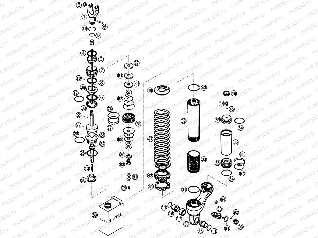 SHOCK ABSORBER DISASSEMBLED