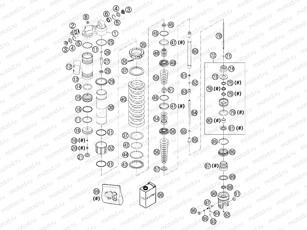 SHOCK ABSORBER DISASSEMBLED