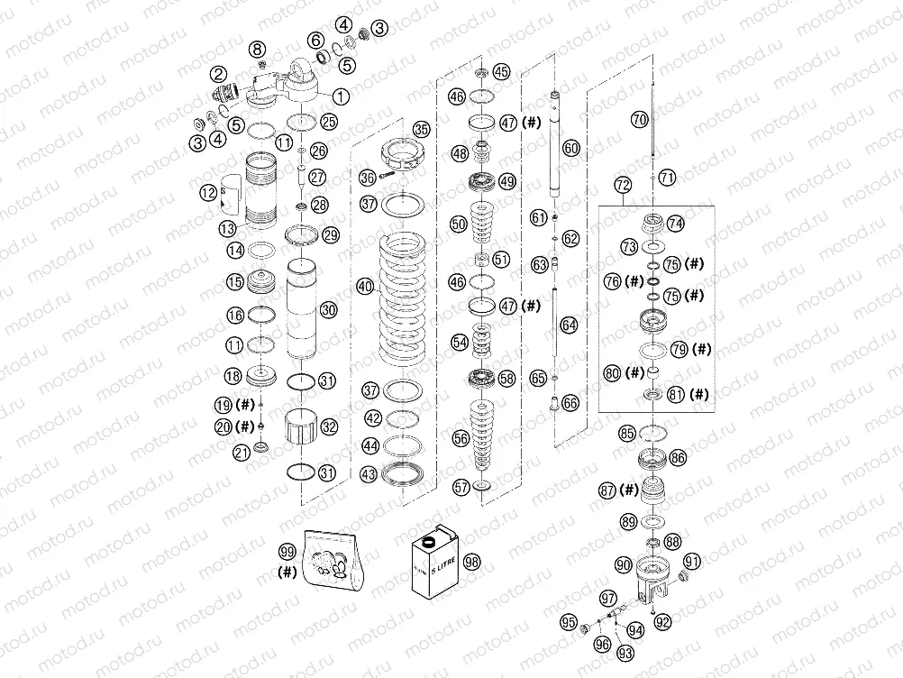 SHOCK ABSORBER DISASSEMBLED