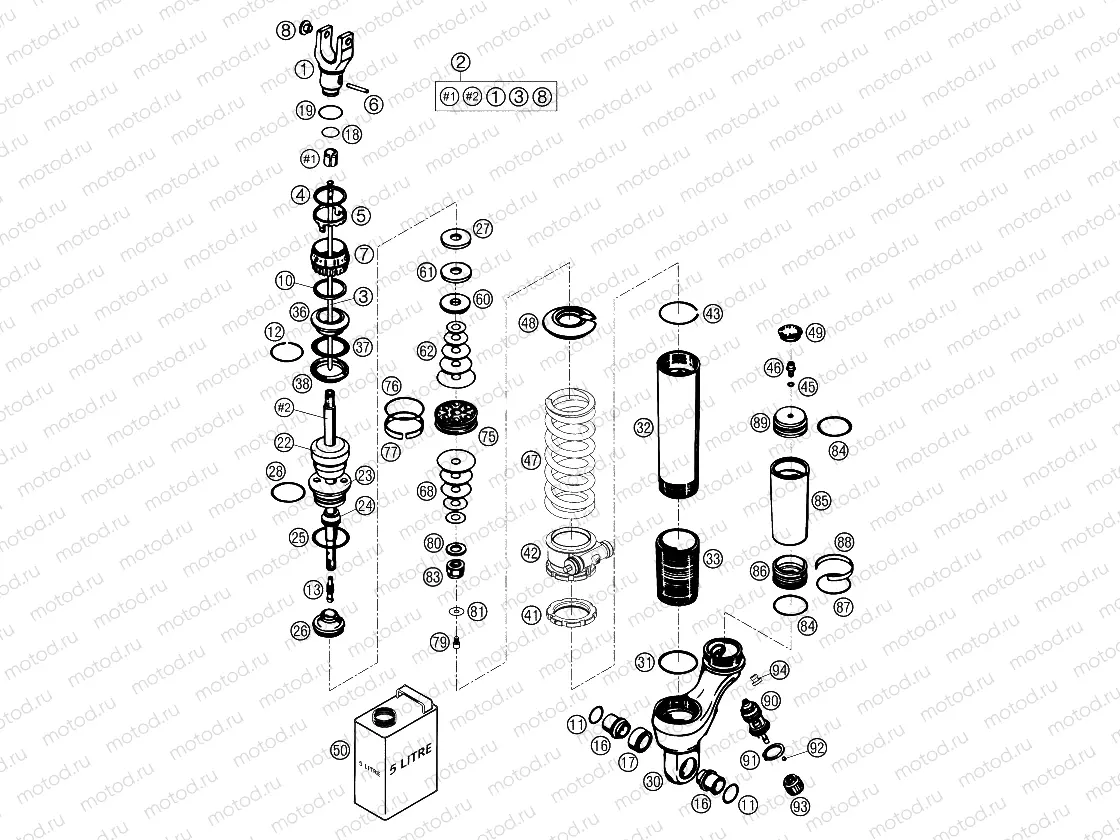 SHOCK ABSORBER DISASSEMBLED