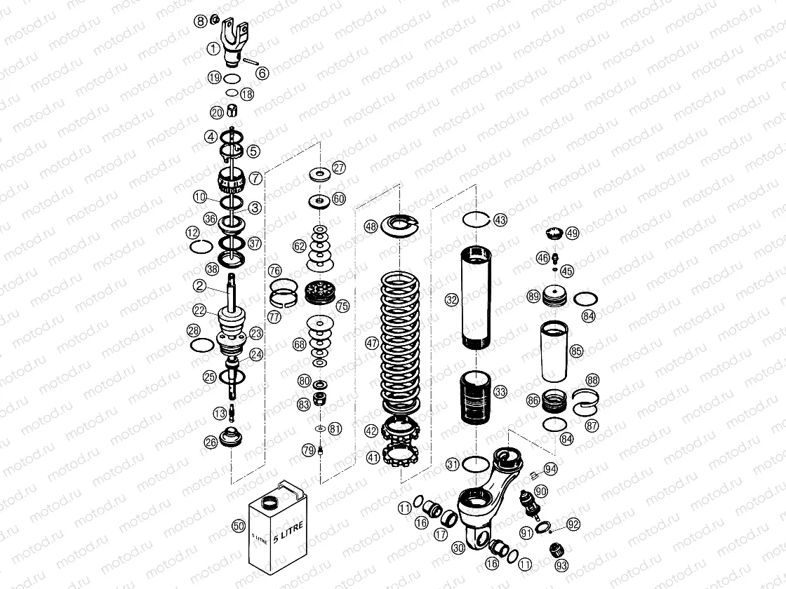 SHOCK ABSORBER DISASSEMBLED