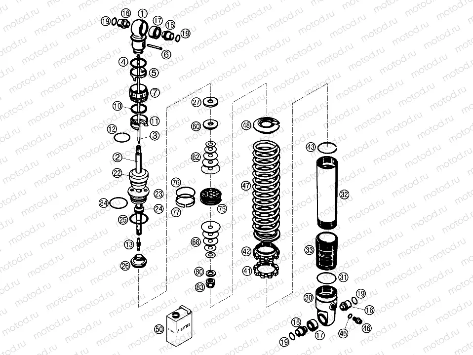 SHOCK ABSORBER DISASSEMBLED