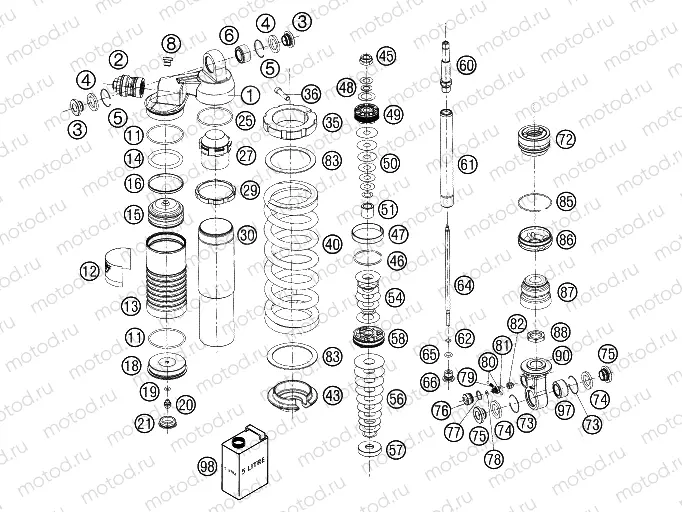 SHOCK ABSORBER DISASSEMBLED