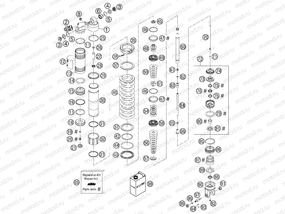 SHOCK ABSORBER DISASSEMBLED