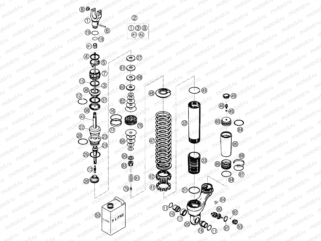 SHOCK ABSORBER DISASSEMBLED