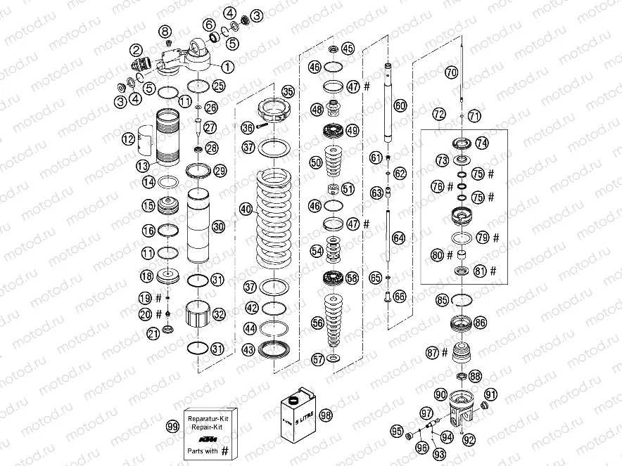 SHOCK ABSORBER DISASSEMBLED